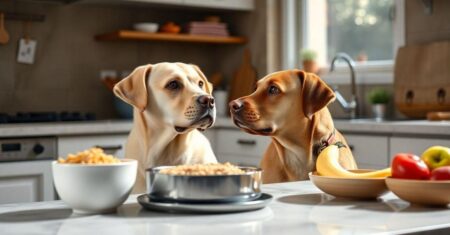 Cuidados diários com cães filhotes na alimentação adequada