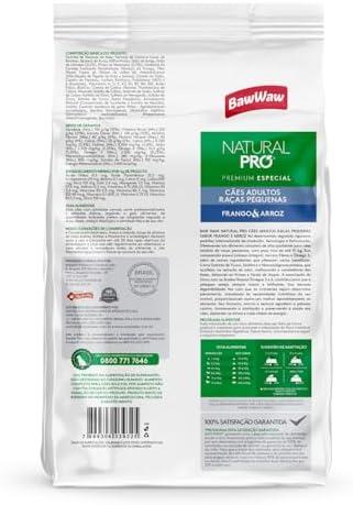         Ração Baw Waw Natural Pro para cães raças pequenas sabor Frango e Arroz - 10,1kg       