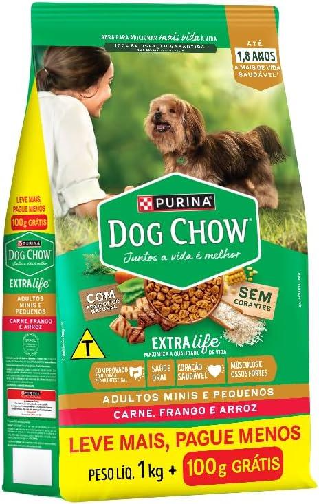         PURINA® DOG CHOW®Adultos Médios e Grandes Carne, Frango e Arroz 10,1Kg Grts 1Kg (Bônus Bag)       