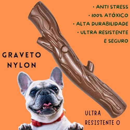         kIT 2 Brinquedos de Cachorro Morder Nylon Graveto e Cacto Texas Ultra Resistente e Grande - G, Brinquedo Para Cães Pet de Porte Médio a Grande, Medidas: 18x9cm       