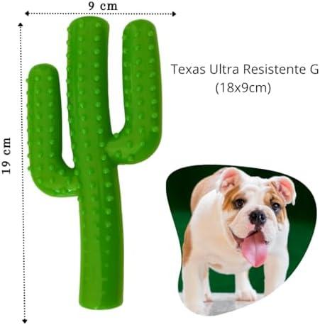         kIT 2 Brinquedos de Cachorro Morder Nylon Graveto e Cacto Texas Ultra Resistente e Grande - G, Brinquedo Para Cães Pet de Porte Médio a Grande, Medidas: 18x9cm       