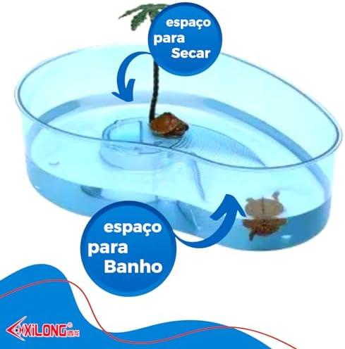         Aquario Para Tartaruga Ilha com Coqueiro e Rampa - Cód.d5p5 (Médio)       