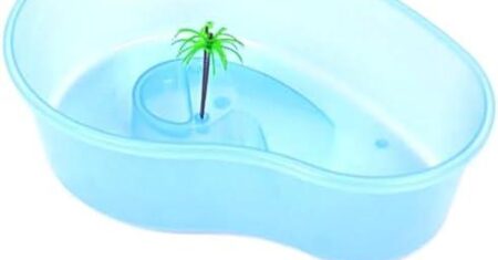 Aquario Para Tartaruga Ilha com Coqueiro e Rampa – Cód.d5p5 (Médio): O Refúgio Perfeito para Sua Tartaruga!