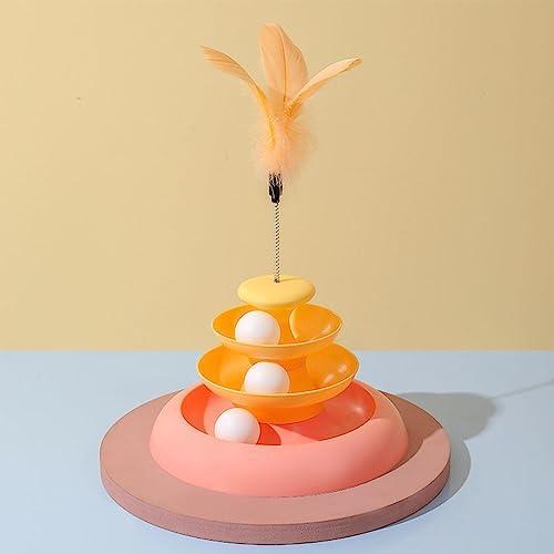         Brinquedos para gatos | Pet Teaser Stick Turntable para alívio do tédio - Gatinho perseguindo e exercitando brinquedo inteligente co 3 bolas em movimento, suprimentos para estimação       