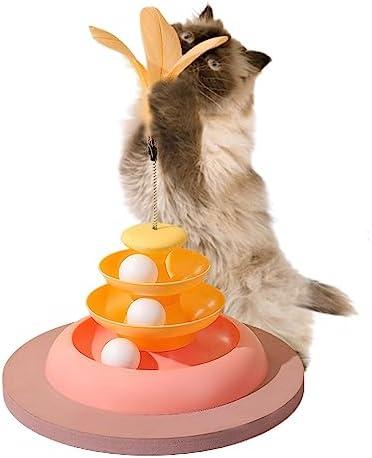         Brinquedos para gatos | Pet Teaser Stick Turntable para alívio do tédio - Gatinho perseguindo e exercitando brinquedo inteligente co 3 bolas em movimento, suprimentos para estimação       