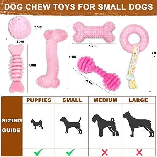         CGBD Brinquedos para filhotes, pacote com 6 brinquedos de mastigar para cachorros, brinquedos fofos para cães pequenos, brinquedos de dentição para filhotes, brinquedo de mastigar interativo macio e       