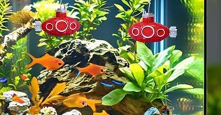 Decoração de Aquário Flutuante: Transforme Seu Tanque com Brinquedos Retro para Peixes Submarinos