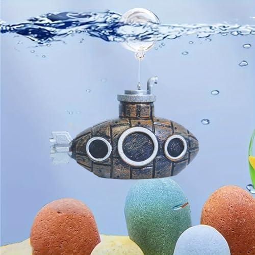         Decorações de aquário flutuante, decoração de aquário submarino retrô com bola, acessórios de resina artificial para tanques de peixes e piscina (como mostrado)       