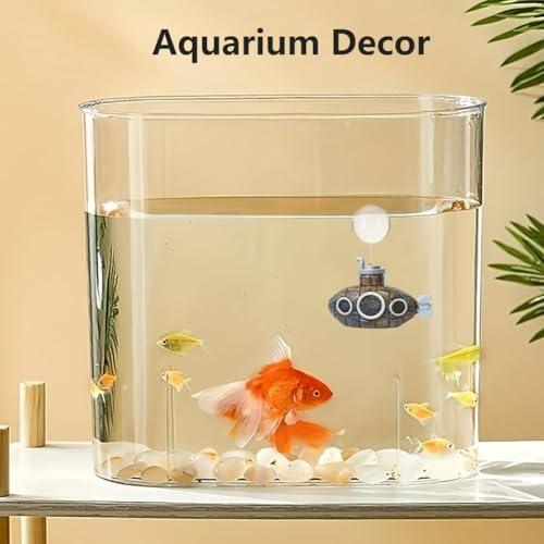         Decorações de aquário flutuante, decoração de aquário submarino retrô com bola, acessórios de resina artificial para tanques de peixes e piscina (como mostrado)       