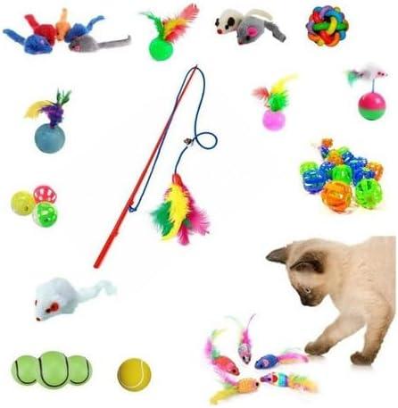         Kit 5 Brinquedos Para Gato Bolinha Ratinho  Varinha Gatos       