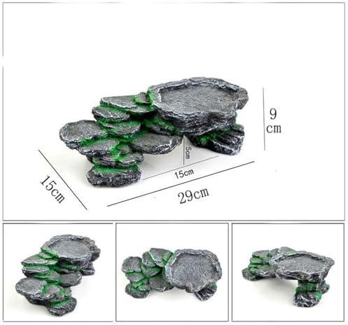         Qianly Plataforma de banho de tartaruga Caverna de resina Rampa de tartaruga Ornamento aquático de resina para casa Tartaruga de água doce       