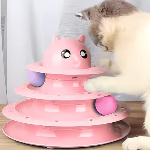         Torre de Bolinha Interativa para Gatos PATO.PET - Brinquedo Inteligente para Gato, Enriquecimento Ambiental, Design Inovador, Divertido e Durável (Rosa)       