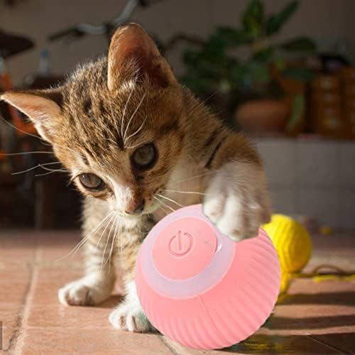         Littryee brinquedo inteligente interativa para gatos,brinquedo elétrico,rolagem automática,brinquedo recarregável 360 graus para gatos quicando,brinquedo interativo engraçado para gatos Rosa       