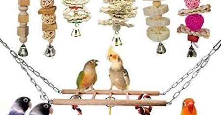 Descubra o N/A: 7 Pacotes de Brinquedos de Madeira Natural para Pássaros – A Solução Perfeita para Gaiolas de Papagaios, Periquitos e Mais!