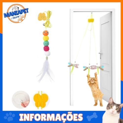         Kit 2 Brinquedo Para Gato Elástico Pendura Porta Ratinho Mola com ventosa       