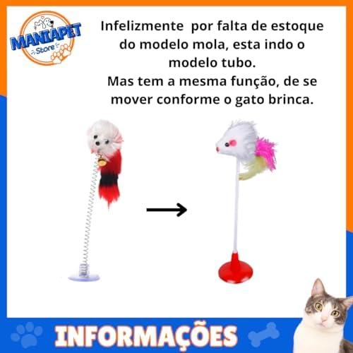         Kit 2 Brinquedo Para Gato Elástico Pendura Porta Ratinho Mola com ventosa       