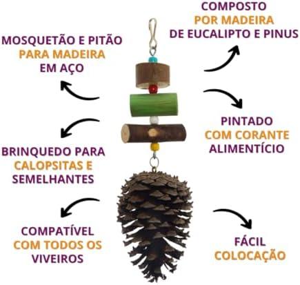         Morapet Brinquedo Com Pinha Para Aves Brinquedos       