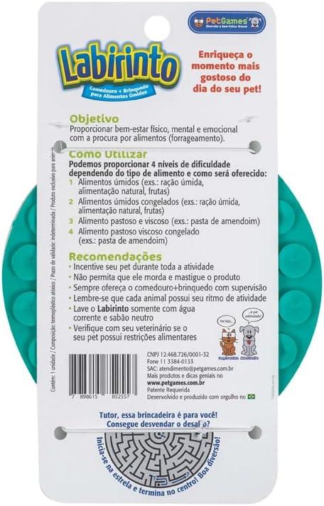         Pet Games Labirinto Verde-Água P -Tapete Para Lamber E Comedouro Para Cães       