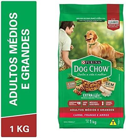         Purina Dog Chow Nestlé Purina Dog Chow Extralife Adultos Médios E Grandes Carne Frango E Arroz 10 1Kg       