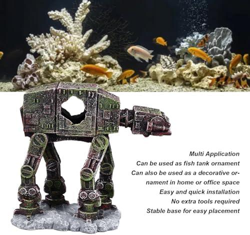         Decorações de Aquário de Peixes, Peixes Betta Esconder Caverna Decorações de Aquário Castelo e robô Cão Peixe Decoração de Aquário para Brinquedos Betta Acessórios de Peixes de (M)       