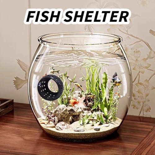         Saim Brinquedos de túnel de peixe Betta, aquário de salão de peixes, esconderijo de peixe Betta com ventosa Betta Peixe Caverna Decoração de aquário para peixes pequenos, camarões, Betta, Guppies       