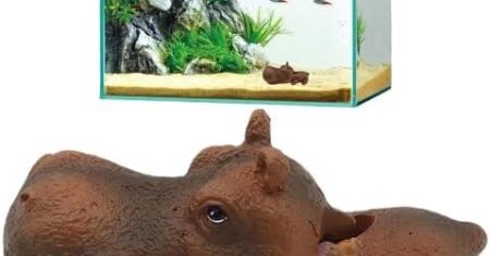 Título: Decoração de Aquário de Hipopótamo: O Ornamentação em Resina Perfeita para Transformar Seu Jardim Subaquático!